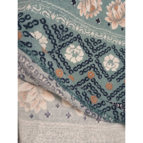 Wall Flower Ladies Sz XL Lotus Floral Print Tie Front T Shirt Hi Low Tunic - Picture 7 of 12